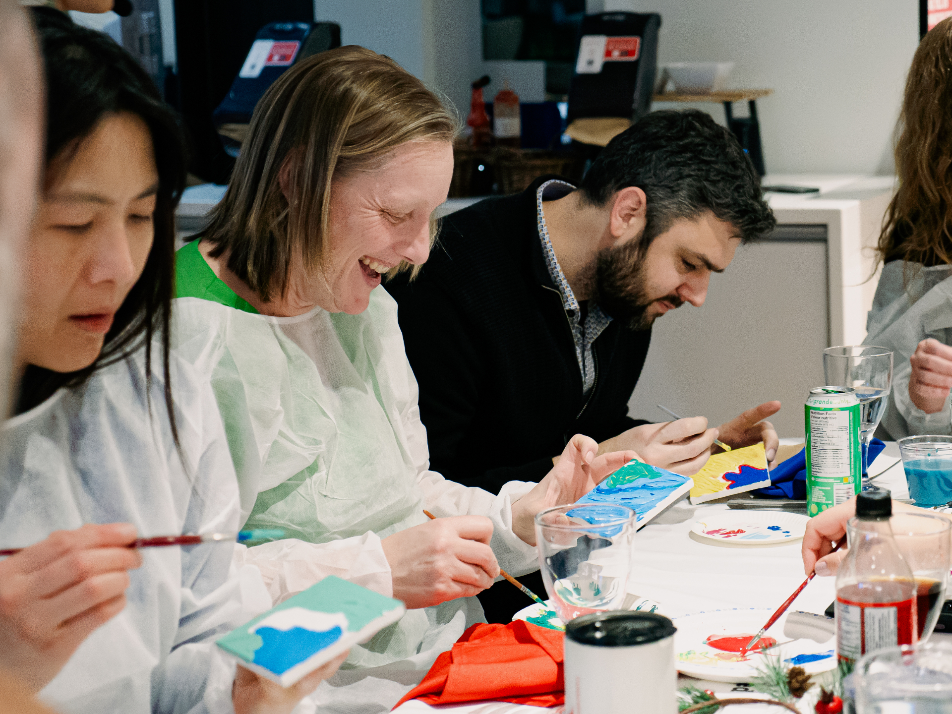 MyKy leading a vibrant paint workshop